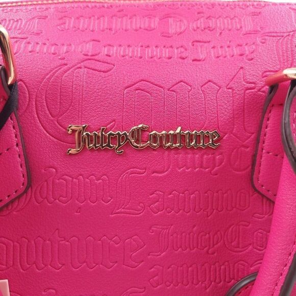 Juicy Couture Free Love Pink Logo Satchel Crossbody Purse - Picture 6 of 14